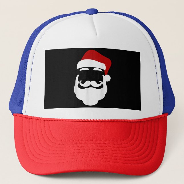 Boné Papai Noel com óculos escuros Design de Natal engr (Frente)