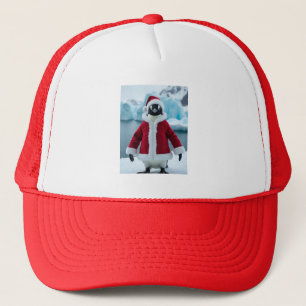 Boné papai noel de chapéu de pinguim