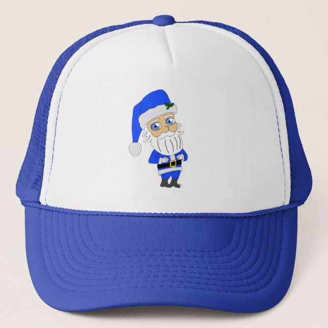 Boné Papai Noel de Terno Azul Chibi (Frente)