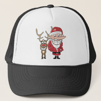 Boné Papai noel e Rudolph engraçados dos desenhos
