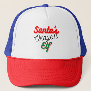 Boné Papai noel Okayest Elf   Natal engraçado