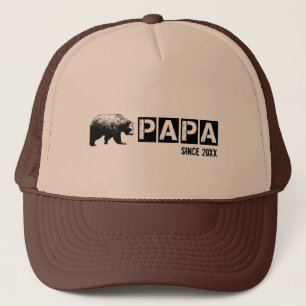 Boné Papai Urso Grunge Desde Ano, Preto