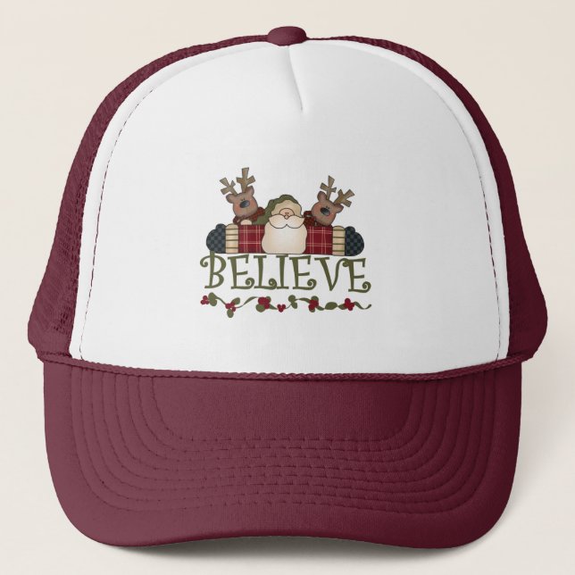 Boné Papais noeis acreditam em T-shirts e presentes (Frente)
