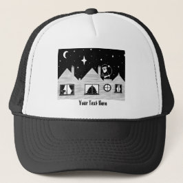 Boné Papais noeis bonitos com saco no telhado preto e b