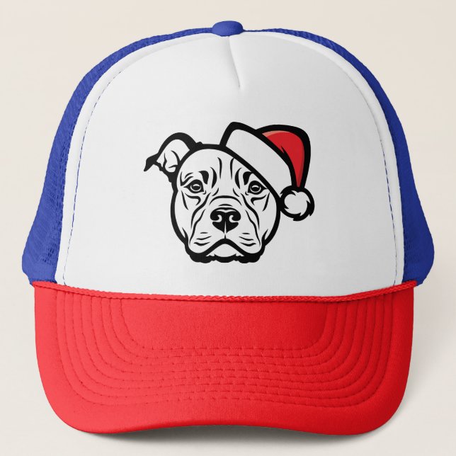 Boné Papais noeis - Canais: AmStaff Dog em Chapéu Festi (Frente)