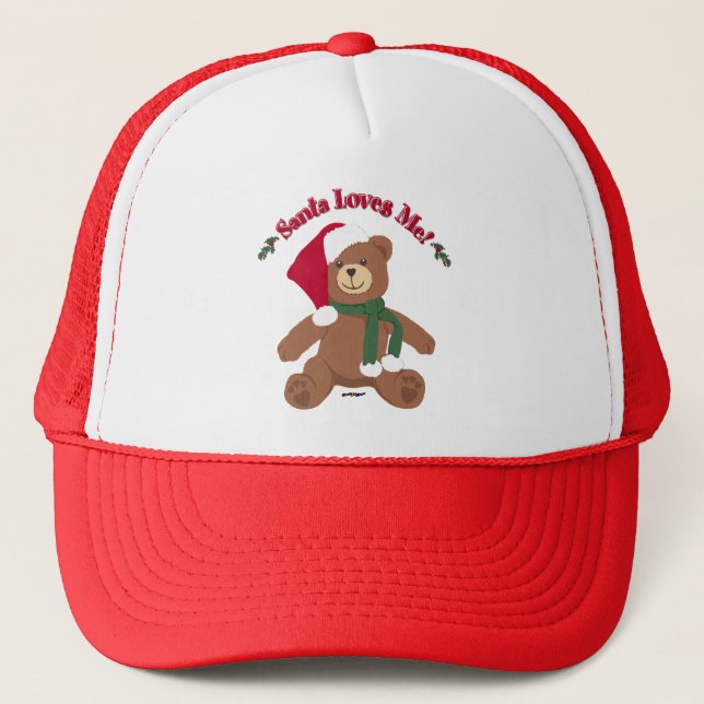 Boné Papais noeis Me Ama! Urso de Teddy de Natal (Frente)