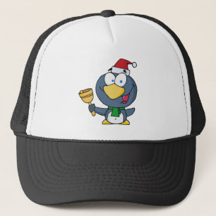 Boné Papais noeis Pinguim com Jingle Bell