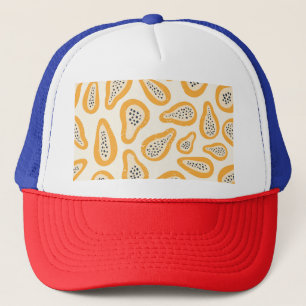 Boné Papaya Tropical: Grunge, Desenho Mão.