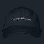 Boné Parabéns Texto Personalizado Navy Chapéu Elegante<br><div class="desc">Celebre conquistas com estilo com este boné navy Alternative Apparel Basic Adjustable Cap com o texto “congratulations” impresso na frente. A cor azul-marinho profunda realça a mensagem, dando-lhe uma aparência refinada e elegante.</div>