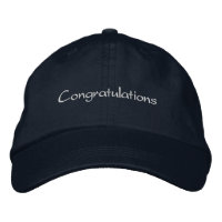 Parabéns Texto Personalizado Navy Chapéu Elegante