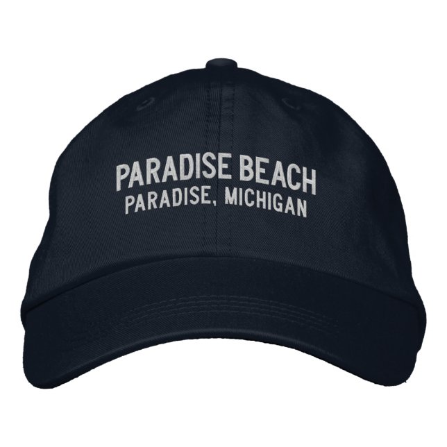 Boné Paradise Beach Michigan Embroidered Baseball Hat (Frente)