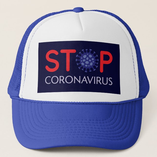 Boné Parar a campanha de propaganda do coronavírus (Frente)