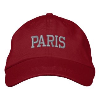 Boné PARIS Bordado Cinza em Vermelho