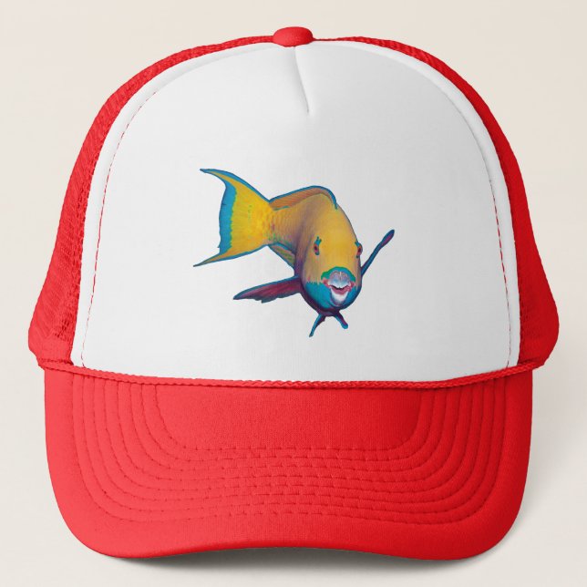 Boné Parrotfish - Design abstrato - Corte da foto | (Frente)