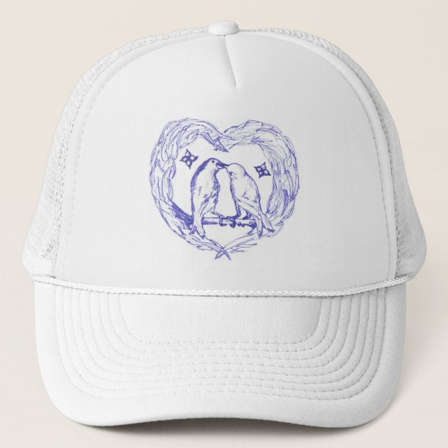 Boné Pássaros De Toile Beijando Com Chapéu De Coração (Frente)