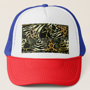 Boné Patchwork Safari: Watercolor Animal Print.