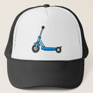 Boné Patinete azul do pontapé/impulso dos desenhos