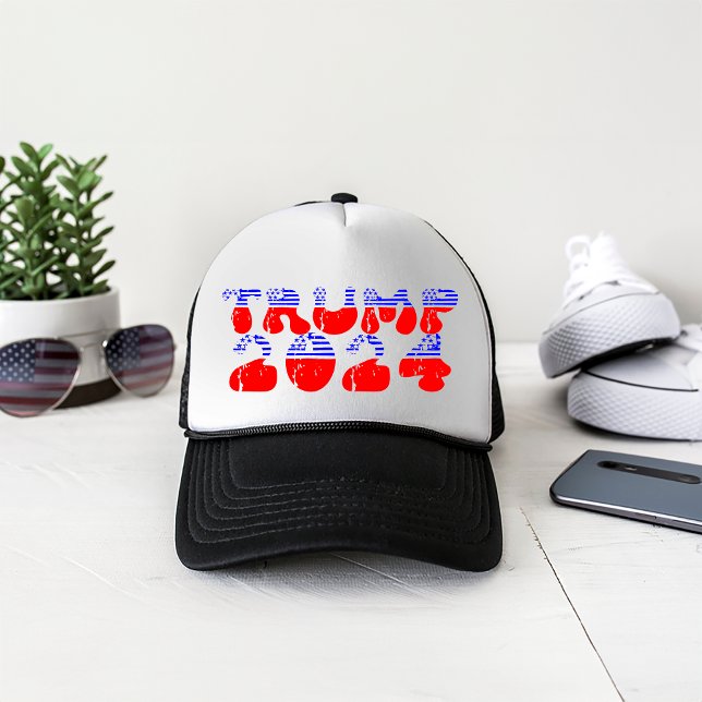 Boné Patriotic Trump 2024 Retro Vintage (Patriotic Trump 2024 Retro Vintage Trucker Hat)