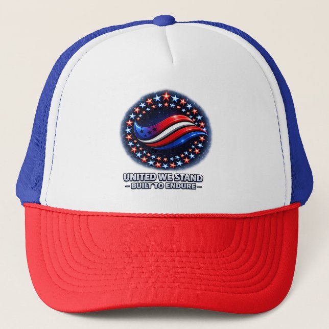 Boné Patriotic USA Hat – United We Stand Built to Endur (Frente)