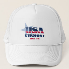 Boné Patriotic Vermont Typografia Trucker Hat