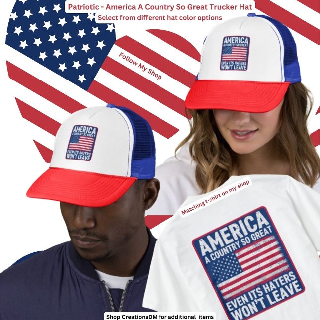 Boné Patriótico - América Um País Tão Excelente (Criador carregado)