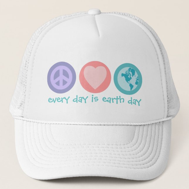 Boné Paz, amor & chapéu da terra (Dia da Terra) (Frente)