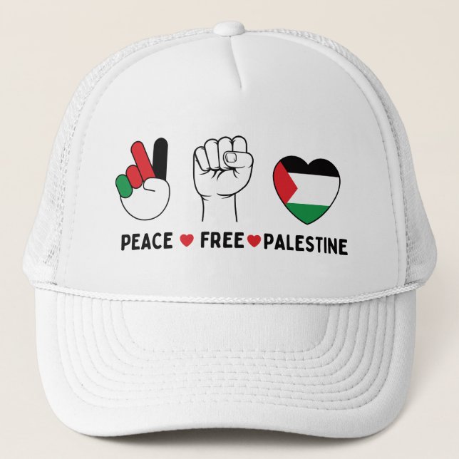 Boné paz amor palestina - liberdade para palestinos (Frente)