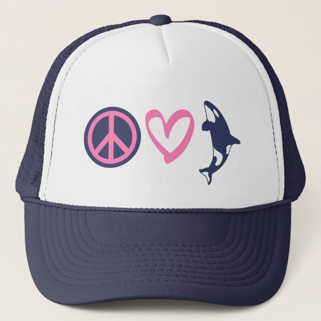 Boné Peace, Love, and Orcas (Frente)