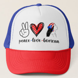 Boné Peace Love Boricua