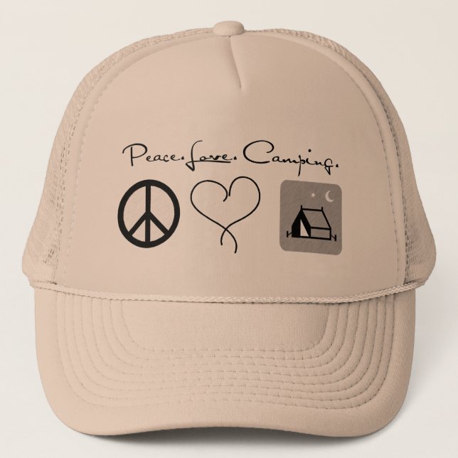 Boné Peace Love Camping Hats (Frente)