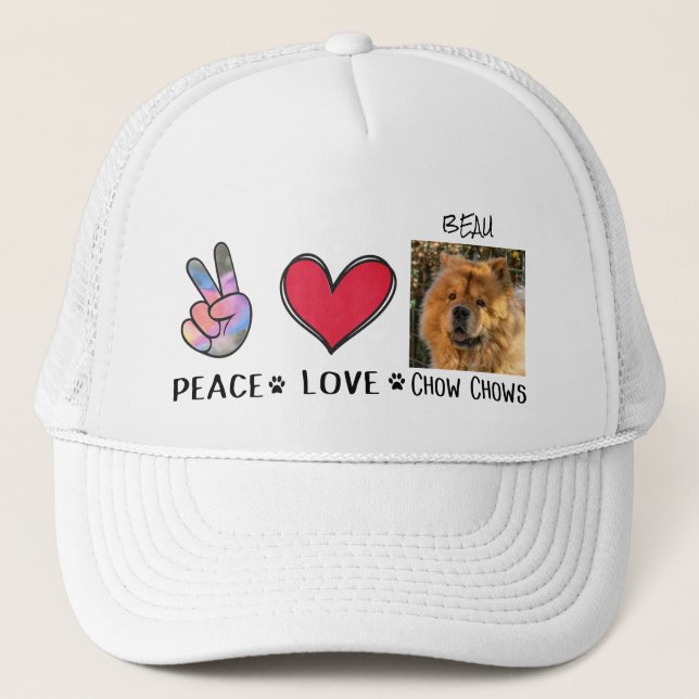 Boné Peace Love Chow Chows Dog Lovers (Frente)