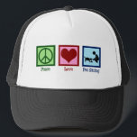 Boné Peace Love Pet Sitting Dog Walking Service<br><div class="desc">Pet De Paz. Um presente bonitinho para um leitor de animais que cuida de cães e gatos de outras pessoas enquanto trabalha ou está fora da cidade.</div>