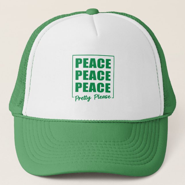 Boné Peace Peace Peace Pretty Please Trucker Hat (Frente)