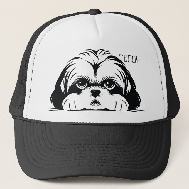 Boné Peeking Shih Tzu Dog. Personalizar (Frente)