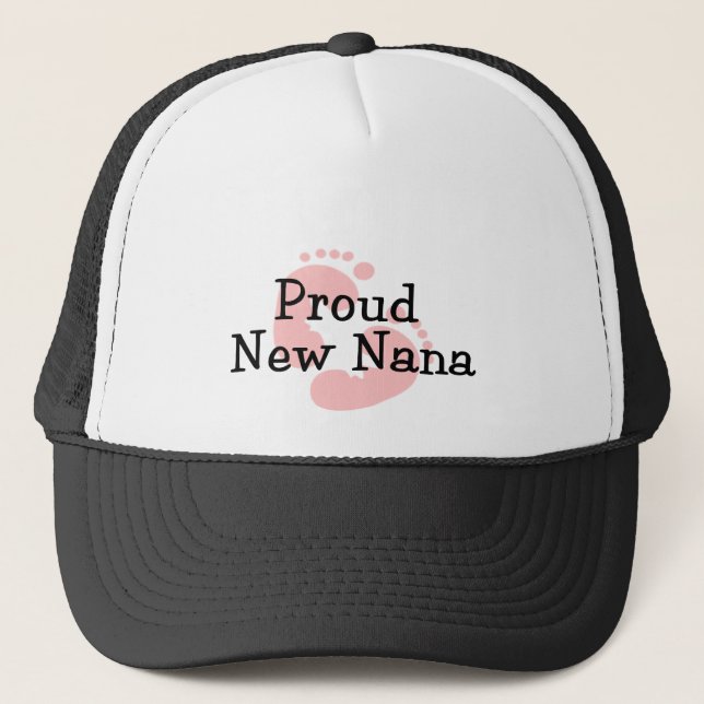 Boné Pegadas do Bebê Menina Nova Nana Orgulhosa (Frente)