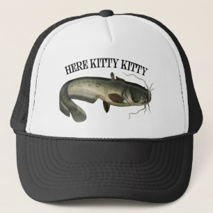 Boné Peixe-Gatinho Engraçado Aqui Gatinho
