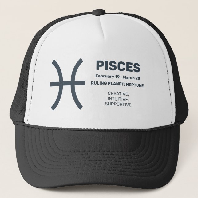 Boné Peixes de Sinal Zodiac/Nome Personalizado (Frente)