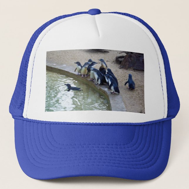 Boné Penguin Relay: Equipe de Natação de Pinguins (Frente)