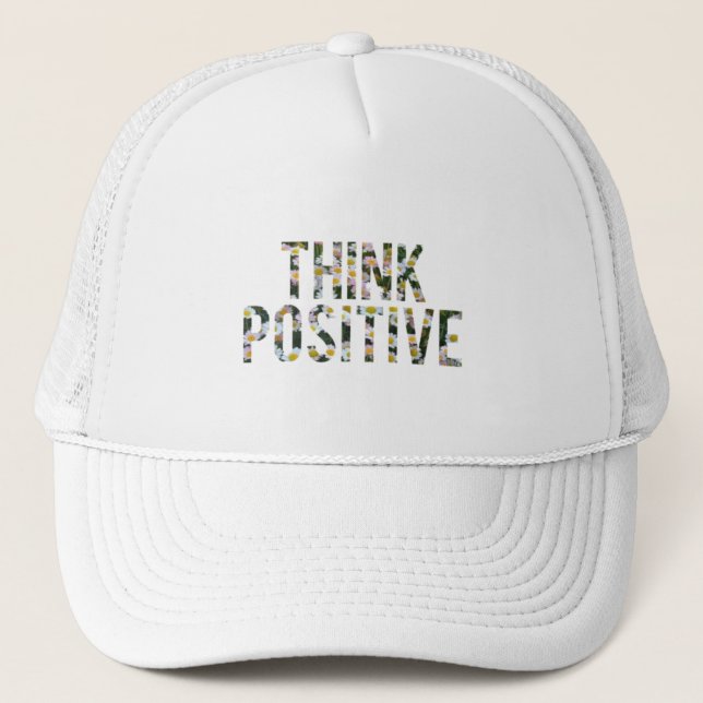 Boné Pense no chapéu do caminhoneiro positivo (Frente)
