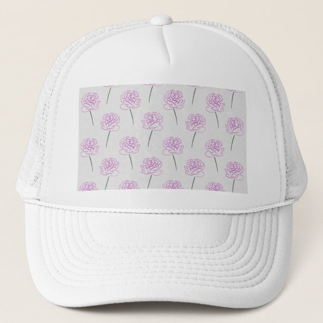 Boné peônias cor-de-rosa (Frente)