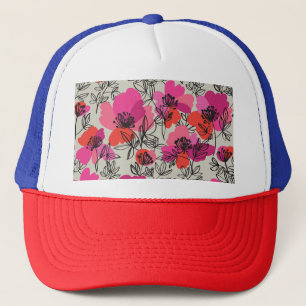Boné Peony Floral Vintage Sem Olhos Padrão.