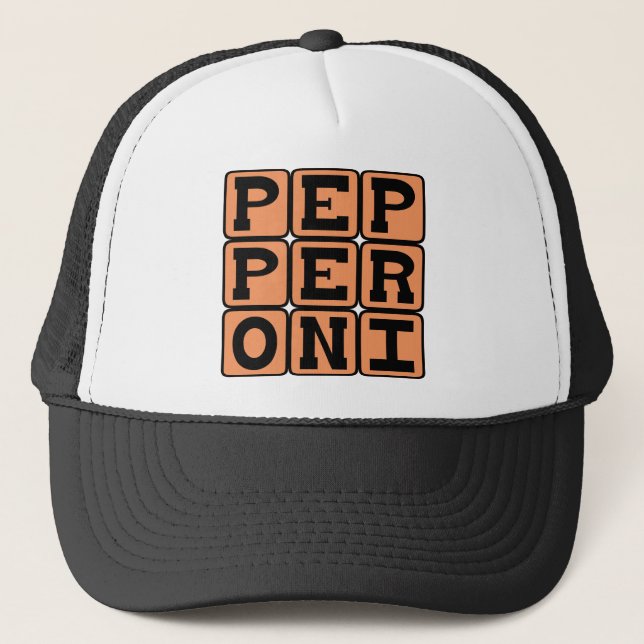 Boné Pepperoni, Cobertura de Pizza de Carne (Frente)