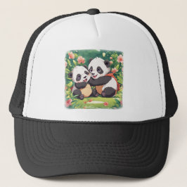 Boné Pequenos Pandas Brincadinhos - Estilo Animado