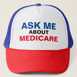 Boné Pergunte-Me Sobre Medicare Trucker Hat