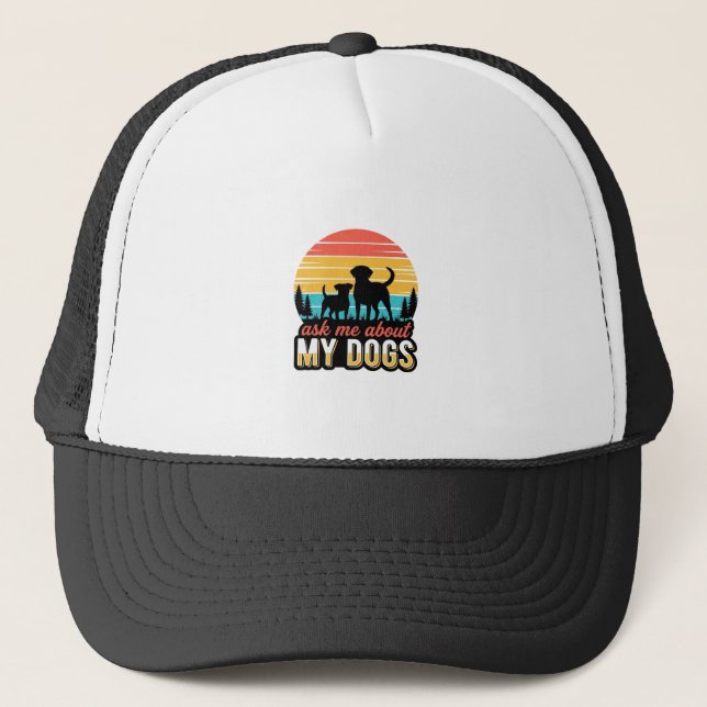 Boné Pergunte-me sobre meu design de amante de cães vin (Frente)