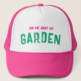 Boné Pergunte-me sobre meu Jardim Chapéu Rosa