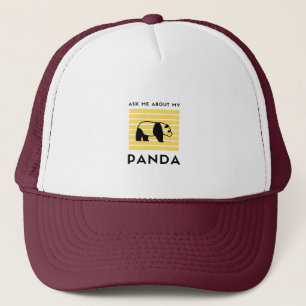 Boné Pergunte-me sobre o meu panda