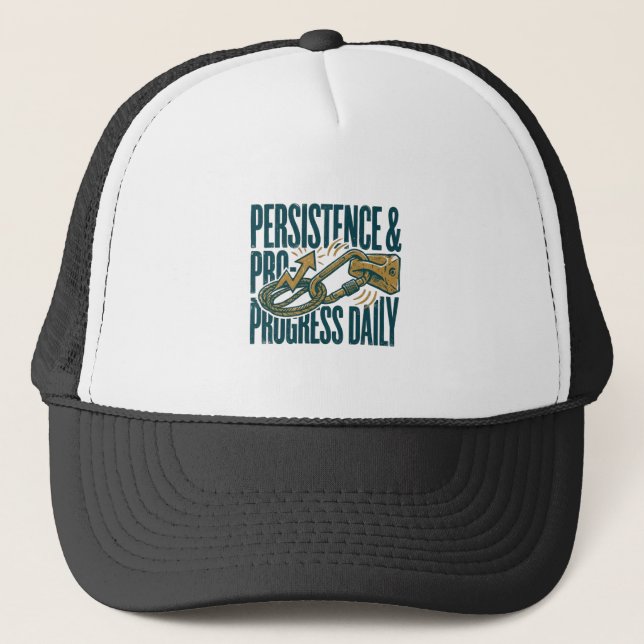 Boné Persistence & Progress Daily Motivational Trucker  (Frente)