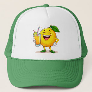 Boné Personagem de desenho animado Happy Lemon segurand