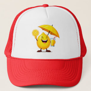 Boné Personagem de desenho animado Happy Lemon segurand